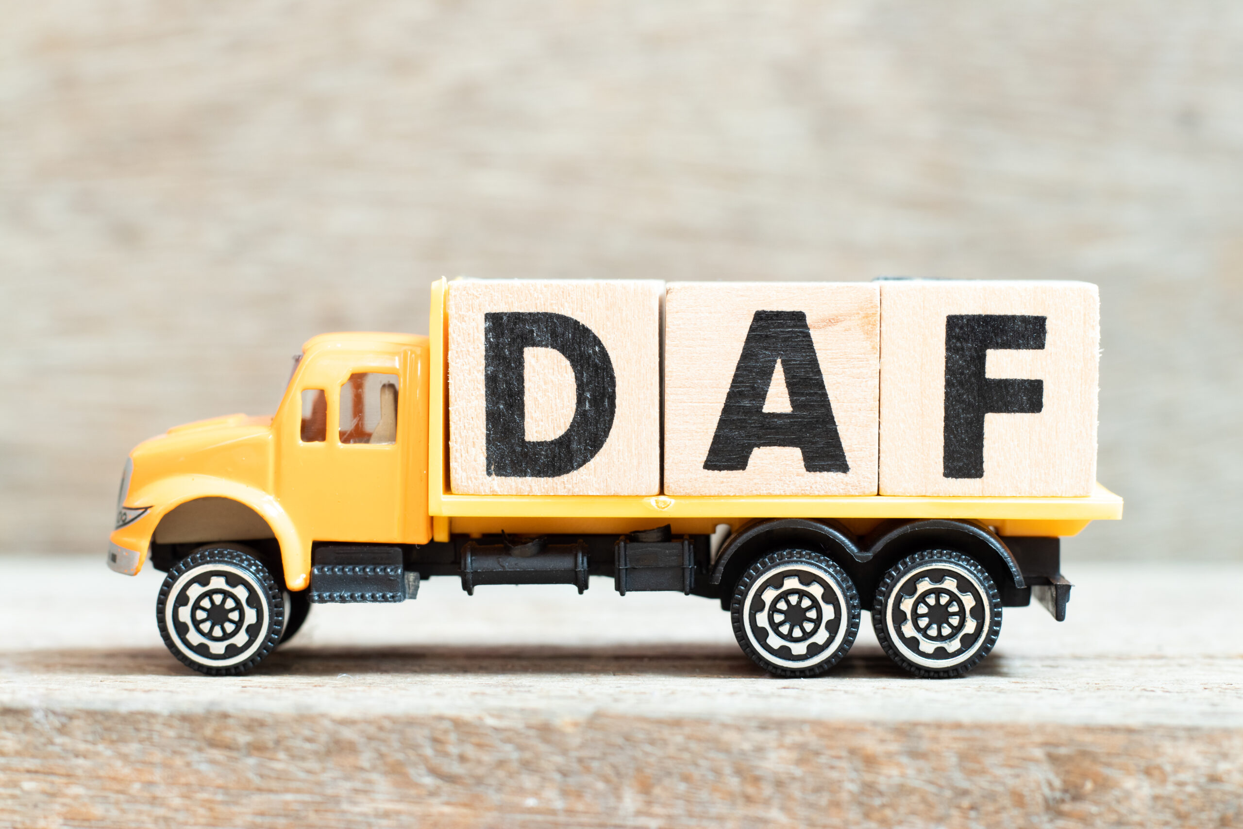Toy,Truck,Hold,Alphabet,Letter,Block,In,Word,Daf,(abbreviation